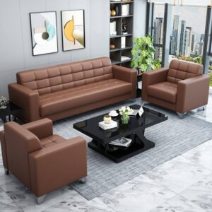 5 Seater Office  Leather Sofa Set