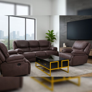 mocha luxe 6 seater recliner set