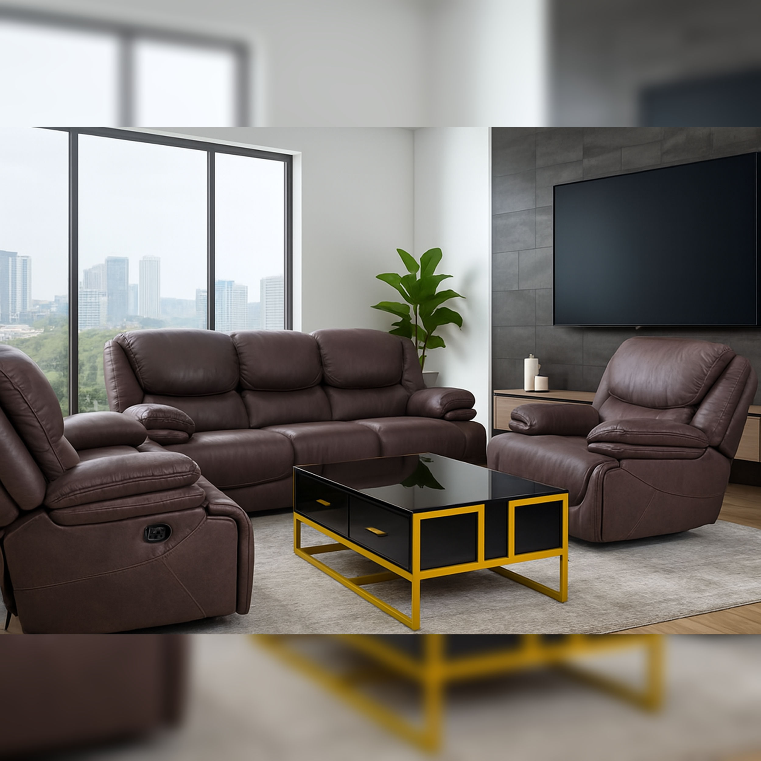 mocha luxe 6 seater recliner set mocha luxe 6 seater recliner set