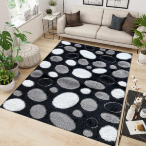 shaggy white bubble area carpet