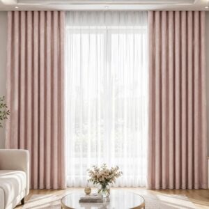 Home rose pearl luxury curtains